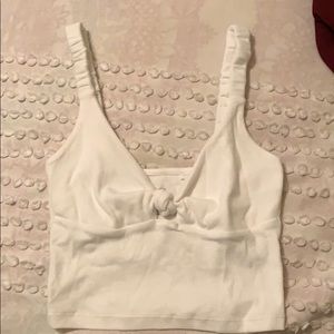 white tank top with knot front
